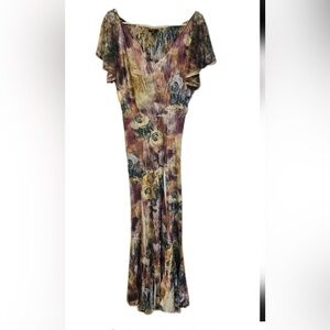 Beautiful KOMAROV Silhouette Crinkle Lace Dress XL